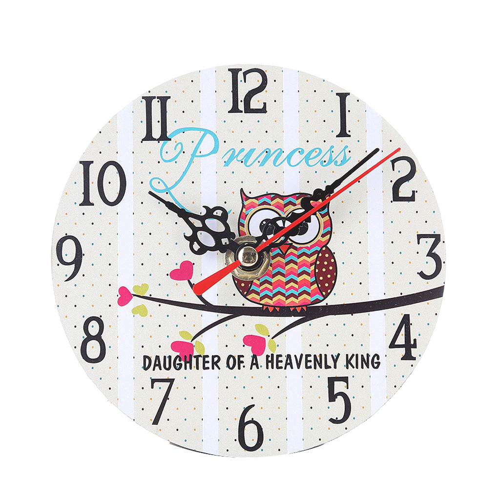 Cartoon Owl Wooden Wall Clock