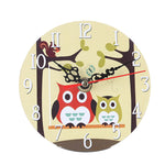 Cartoon Owl Wooden Wall Clock