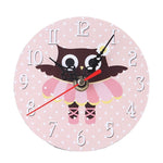 Cartoon Owl Wooden Wall Clock