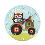 Cartoon Owl Wooden Wall Clock