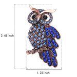 Enamel Rhinestone Owl Brooch