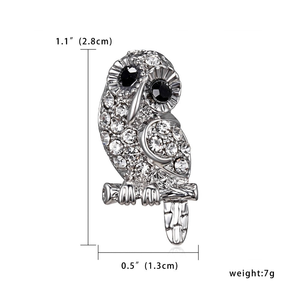 Owl Enamel Brooch