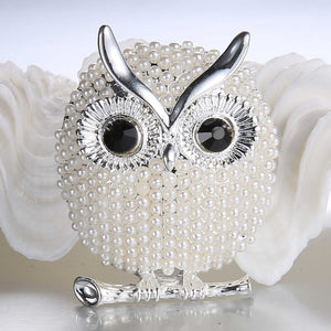 Pearl Owl Brooch