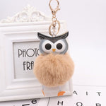 Cute Pompom Owl Keychain