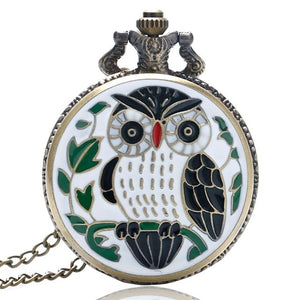 Unique Owl Quartz Pocket Watch