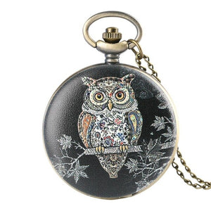 Unique Owl Quartz Pocket Watch