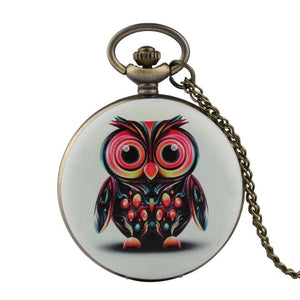 Unique Owl Quartz Pocket Watch
