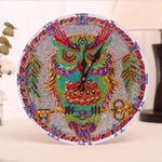 Diamond Embroidery Owl Wall Clock