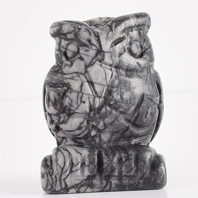 Carved Eagle Natural Crystal Statue