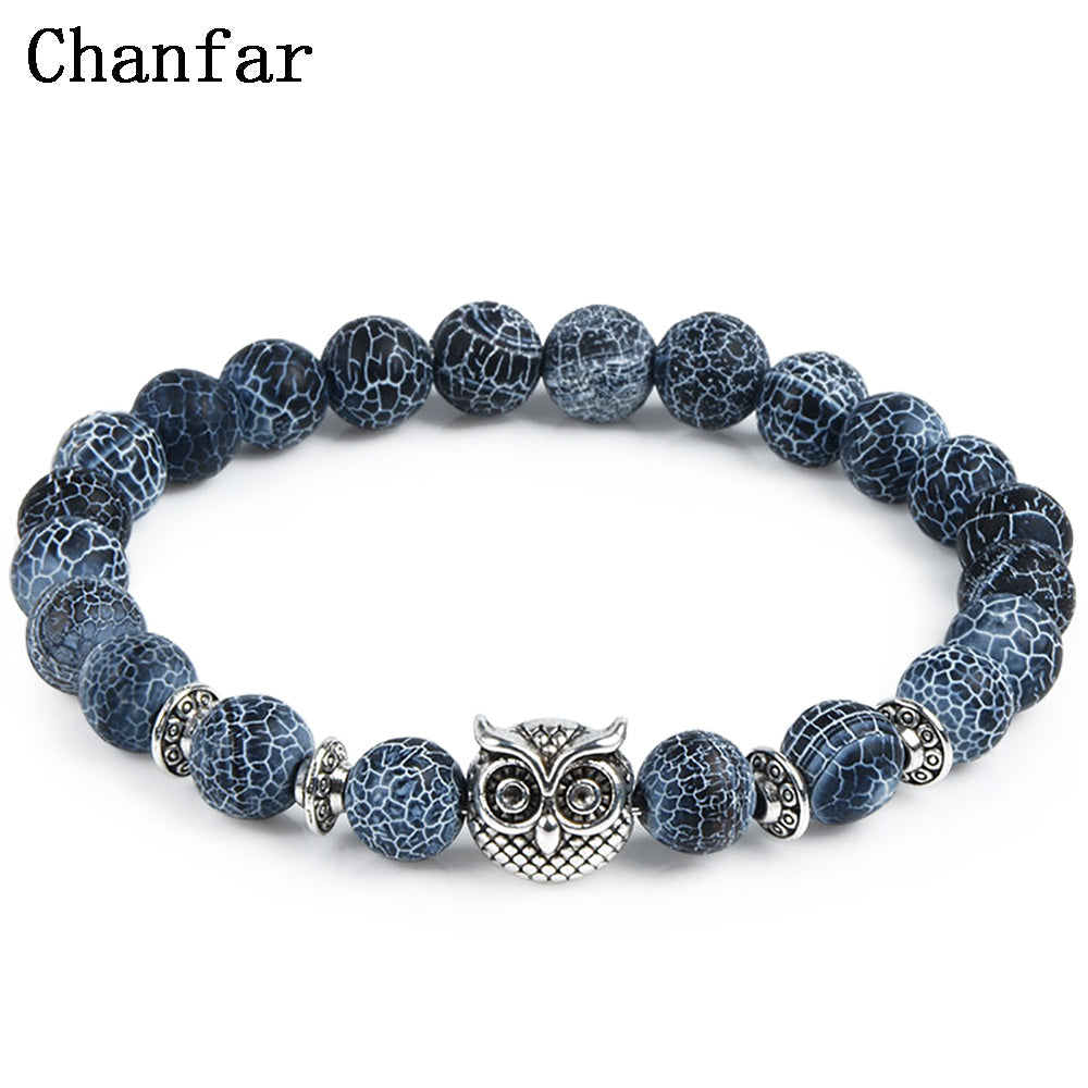 Owl  Natural Charm Stone Bracelet