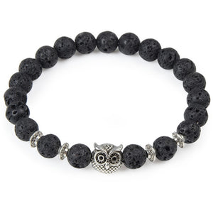 Owl  Natural Charm Stone Bracelet
