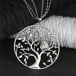 Gold Tree of life Owl Necklace