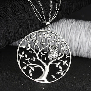 Gold Tree of life Owl Necklace