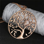 Gold Tree of life Owl Necklace