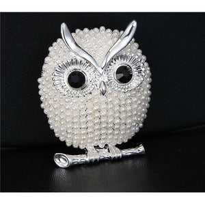 Pearl Owl Brooch