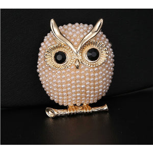 Pearl Owl Brooch