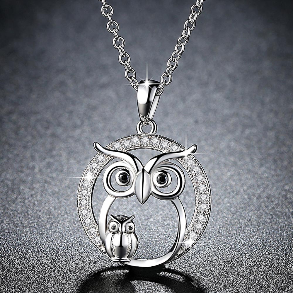 Zircon Pendants Owl Necklace