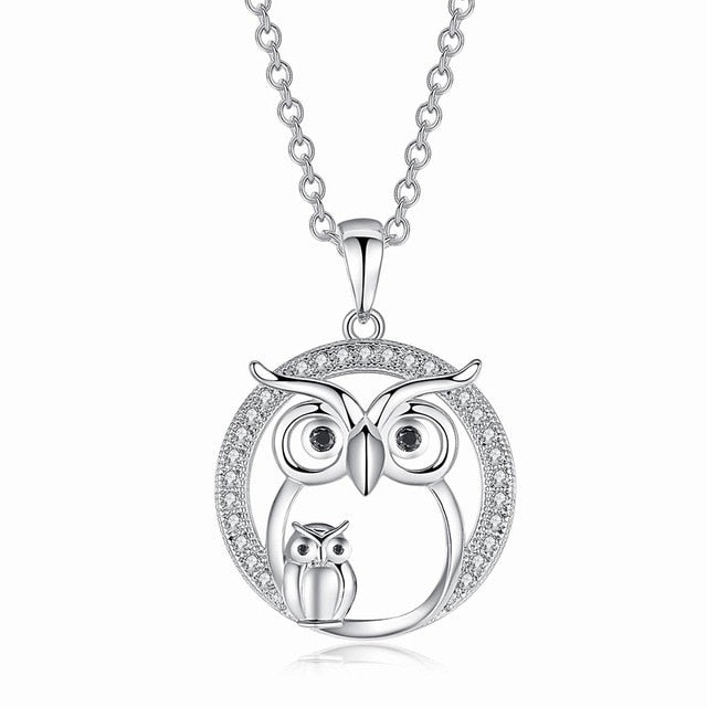 Zircon Pendants Owl Necklace