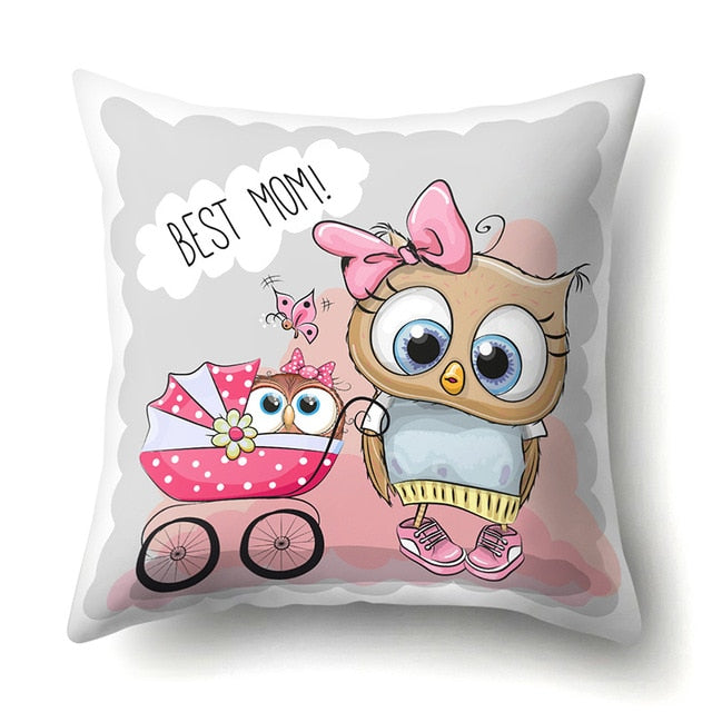 Cute Throw Owl Pillow Cover