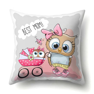 Cute Throw Owl Pillow Cover