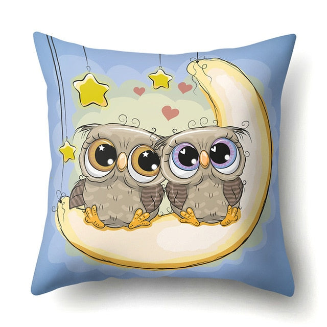 Cute Throw Owl Pillow Cover