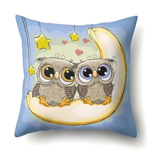 Cute Throw Owl Pillow Cover
