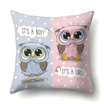 Cute Throw Owl Pillow Cover