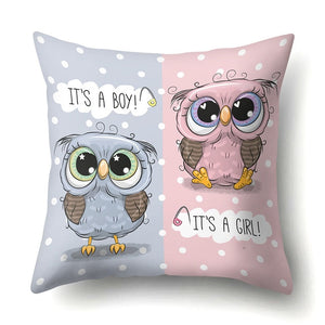 Cute Throw Owl Pillow Cover