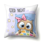 Cute Throw Owl Pillow Cover