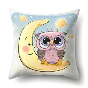 Cute Throw Owl Pillow Cover