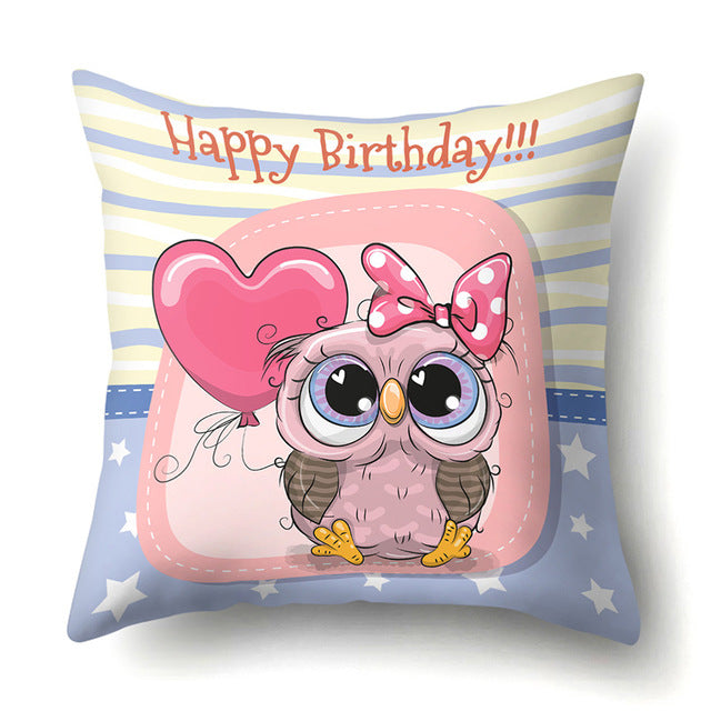 Cute Throw Owl Pillow Cover