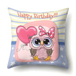 Cute Throw Owl Pillow Cover