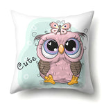 Cute Throw Owl Pillow Cover