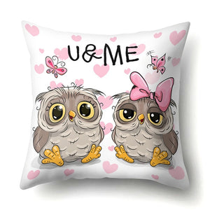 Cute Throw Owl Pillow Cover