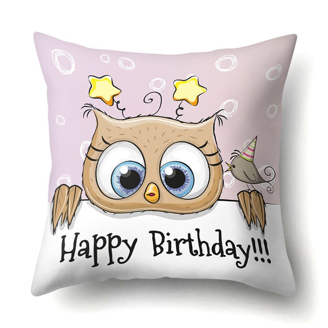 Cute Throw Owl Pillow Cover