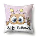 Cute Throw Owl Pillow Cover