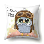 Cute Throw Owl Pillow Cover