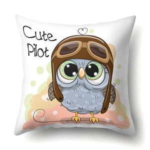 Cute Throw Owl Pillow Cover