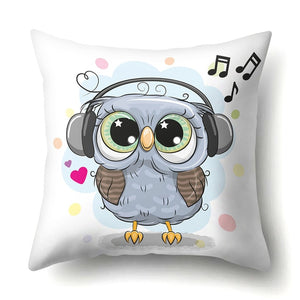 Cute Throw Owl Pillow Cover