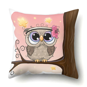 Cute Throw Owl Pillow Cover