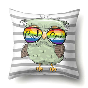 Cute Throw Owl Pillow Cover