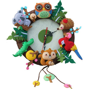 Felt Owls & Friends Material DIY Clock
