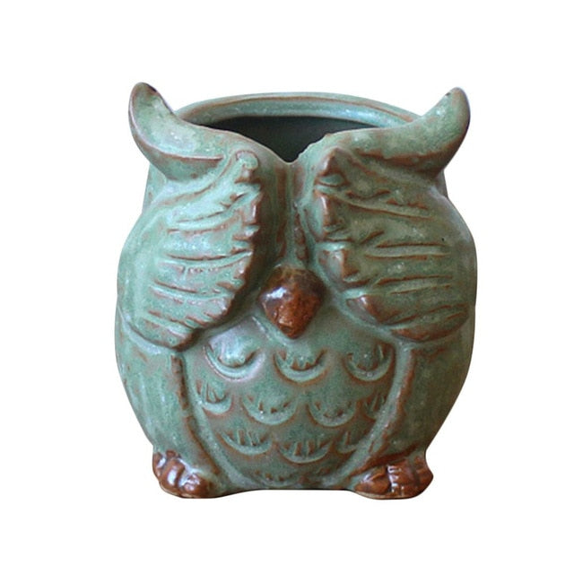Rustic Owl Flower Pot