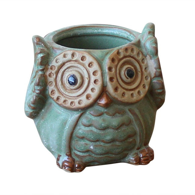 Rustic Owl Flower Pot