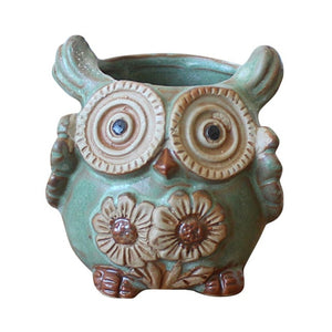 Rustic Owl Flower Pot